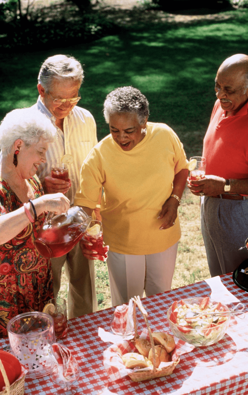 Women helping people in public kitchen